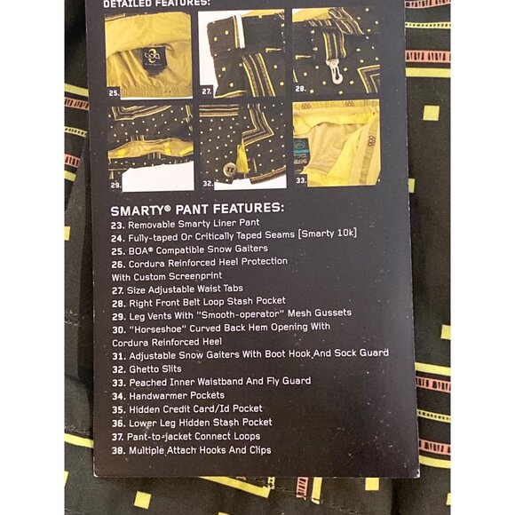 NWT 686 Smarty Original Cargo Ski Pants Zig Zag W's S Removeable Liner Olive - Picture 7 of 16